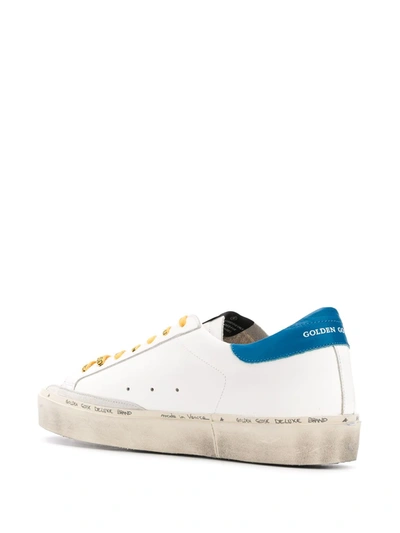 Shop Golden Goose Hi-star Distressed Sneakers In White