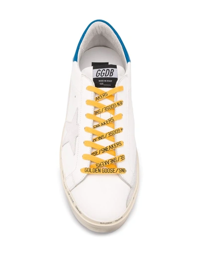 Shop Golden Goose Hi-star Distressed Sneakers In White