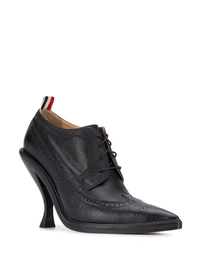 Shop Thom Browne Curved Heel Longwing Brogues In Black