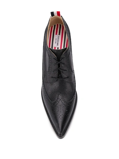 Shop Thom Browne Curved Heel Longwing Brogues In Black