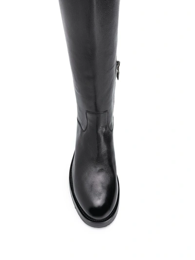 Shop Alberto Fasciani Leather Riding Boots In Black