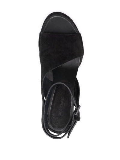 Shop Del Carlo 100mm Asymmetric Cut-out Strap Sandals In Black
