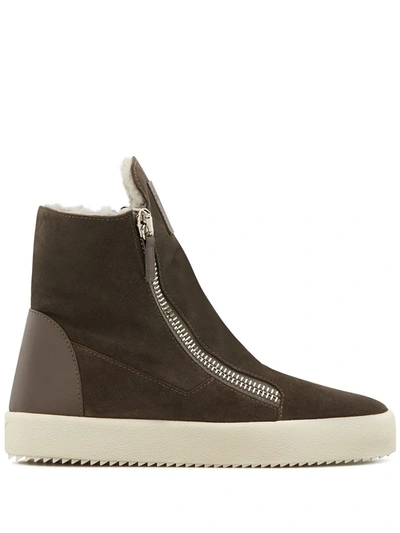 Shop Giuseppe Zanotti High-top Sneakers In Grey