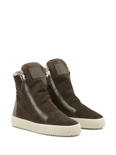 Shop Giuseppe Zanotti High-top Sneakers In Grey