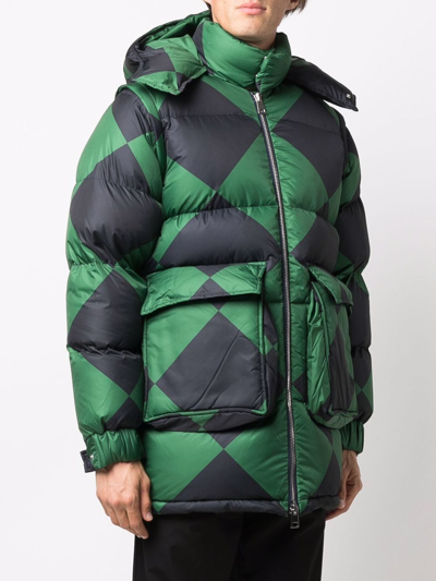 Sunnei Diamond-print Padded Gilet In 绿色