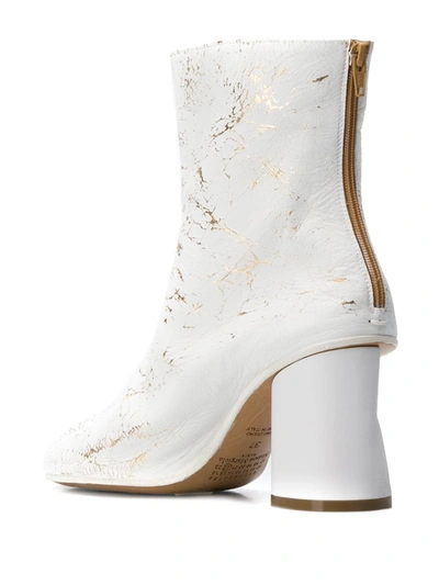 Shop Maison Margiela Crushed Heel Ankle Boots In White