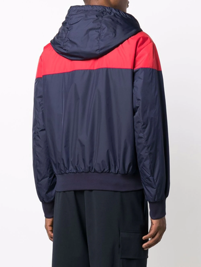 Moncler Bukret Colour-blocked Shell Hooded Jacket In Blue