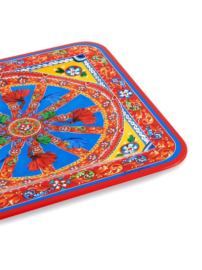 Dolce & Gabbana Wooden Tray Medium Multicolor Unisex Onesize In Red