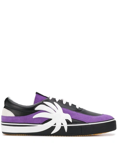 Shop Palm Angels Side Logo-patch Sneakers In Purple