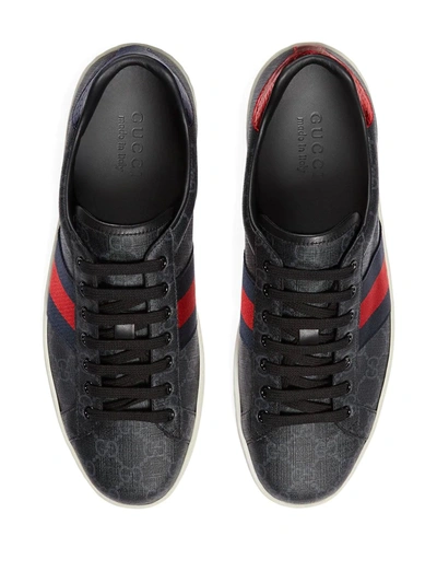 Shop Gucci Ace Gg Supreme Sneakers In Black ,red