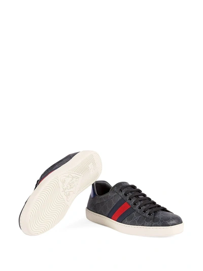 Shop Gucci Ace Web-trim Sneakers In Black ,red