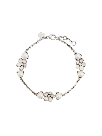 Shop Shaun Leane Cherry Blossom Pearl And Diamond Bracelet In Silver