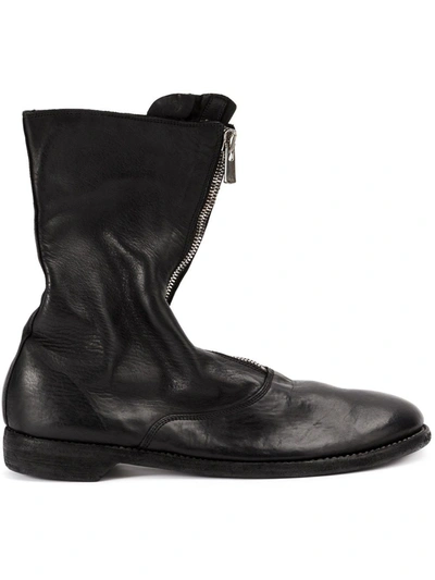 Shop Guidi Front Zip Boots In Black