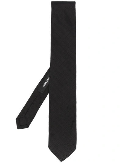 Shop Dsquared2 Patterned Silk Tie In Black
