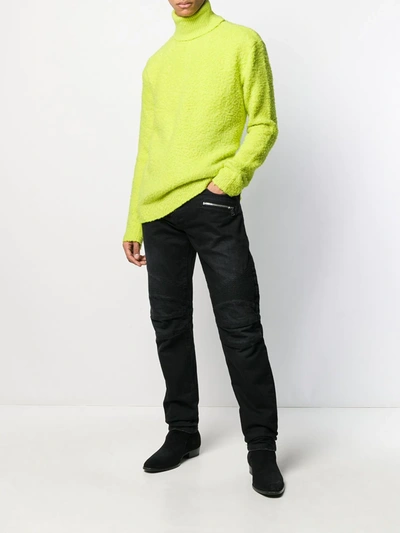 Shop Paura Textured Relaxed-fit Jumper In Green