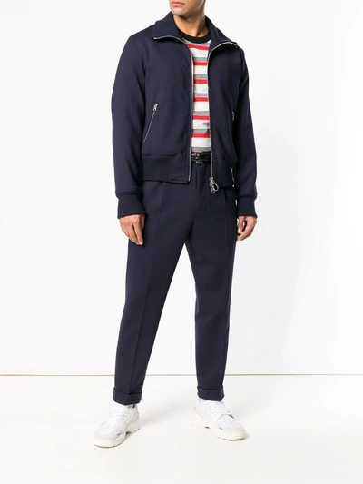 Shop Ami Alexandre Mattiussi Funnel Neck Zipped Jacket In Blue
