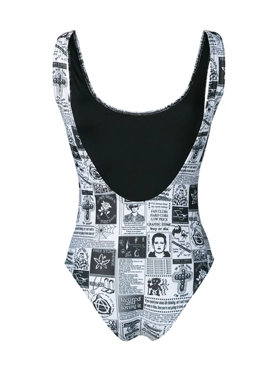 Shop Ashley Williams Magazine Print Swimsuit In Black
