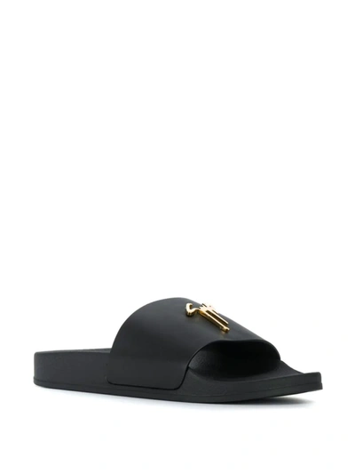 Shop Giuseppe Zanotti Signature Slides In Black