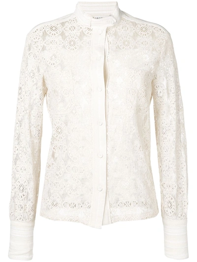 Shop Philosophy Di Lorenzo Serafini Lace Button Shirt In Neutrals