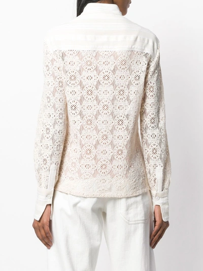 Philosophy Di Lorenzo Serafini Lace Button Shirt In Neutrals