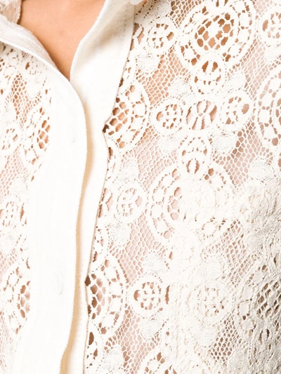 Shop Philosophy Di Lorenzo Serafini Lace Button Shirt In Neutrals