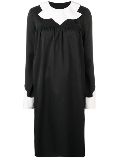 Shop Mm6 Maison Margiela Contrast Collar Dress In Black