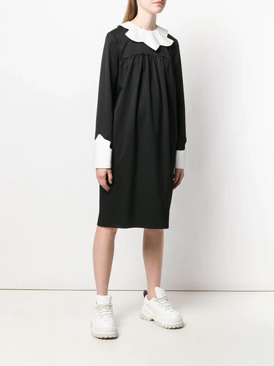 Shop Mm6 Maison Margiela Contrast Collar Dress In Black