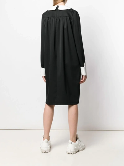 Shop Mm6 Maison Margiela Contrast Collar Dress In Black