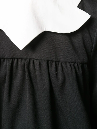 Shop Mm6 Maison Margiela Contrast Collar Dress In Black