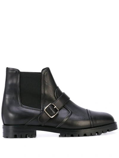 Shop Manolo Blahnik Traba Buckled Ankle Boots In Black