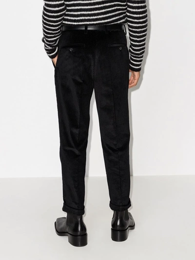 Shop Ami Alexandre Mattiussi Corduroy Tapered Trousers In Black