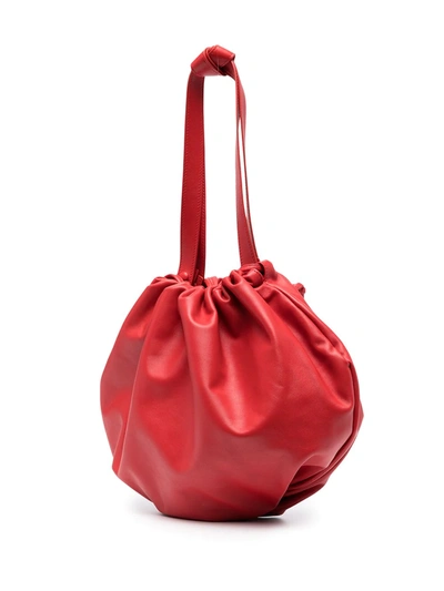 Shop Bottega Veneta Gathered-detail Tote Bag In Red