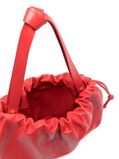 Shop Bottega Veneta Gathered-detail Tote Bag In Red