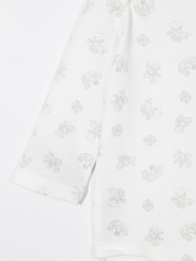 Shop Ralph Lauren Bear-print Cotton Bodysuit In White