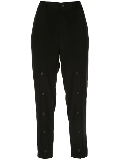 Shop Yohji Yamamoto Tailored Cropped Trousers In Black