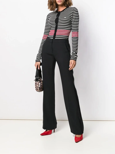 N°21 Ruffle-trim Cropped Flared Trousers In Black
