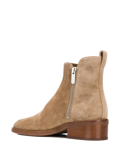 3.1 Phillip Lim Alexa Suede Double-zip Ankle Booties In Brown