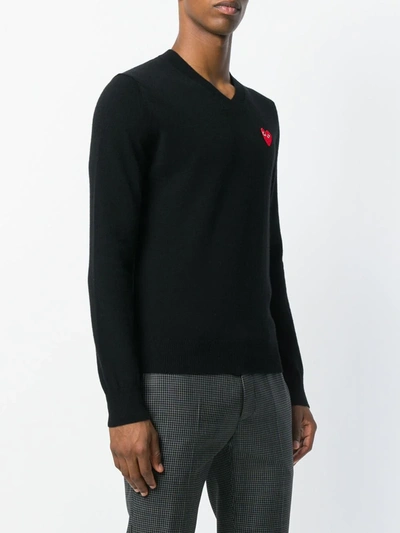 Shop Comme Des Garçons Play Heart Logo Sweater In Black