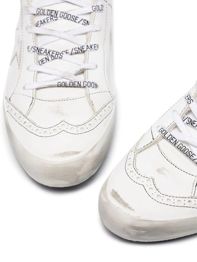 Shop Golden Goose Mid Star Distressed Sneakers In White