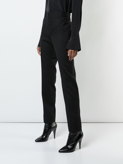 Shop Saint Laurent Classic Gabardine Trousers In Black