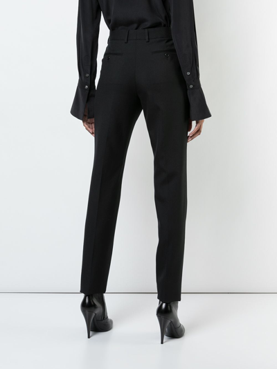 Shop Saint Laurent Classic Gabardine Trousers In Black