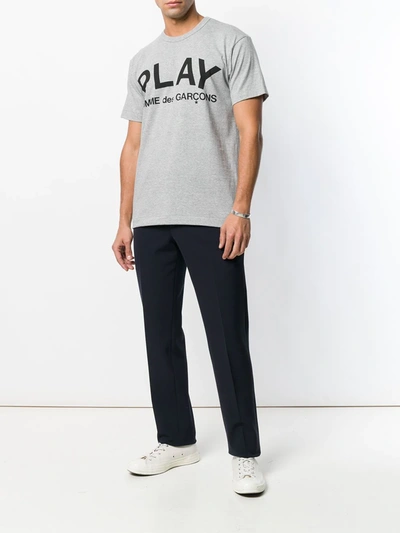 Comme Des Garçons Play Comme Des Garcons Play T Shirt With Play Print In Grey