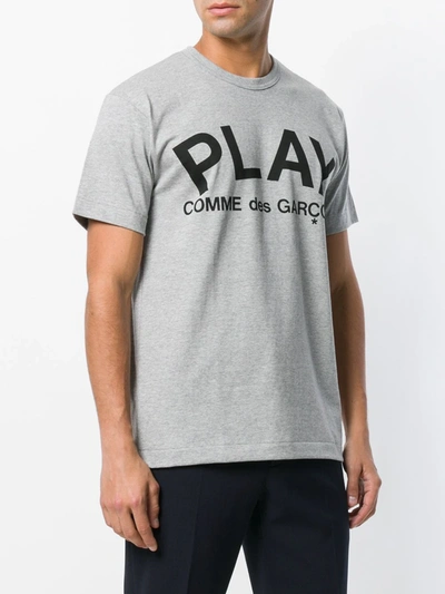 Comme Des Garçons Play Comme Des Garcons Play T Shirt With Play Print In Grey