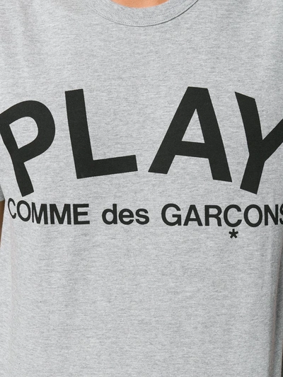 Shop Comme Des Garçons Play Printed Logo T-shirt In Grey