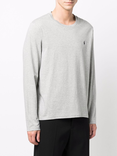 Polo Ralph Lauren Logo-embroidered T-shirt In Grey