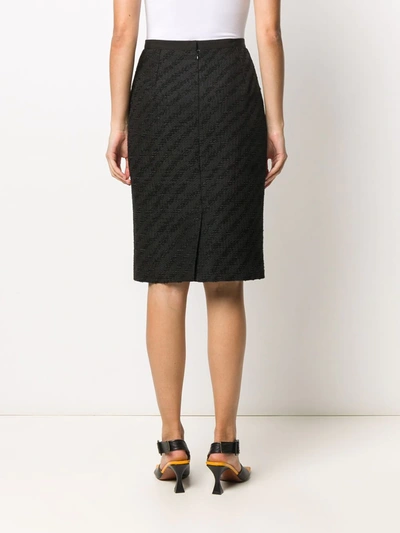 Shop Dolce & Gabbana Diagonal Pattern Pencil Skirt In Black