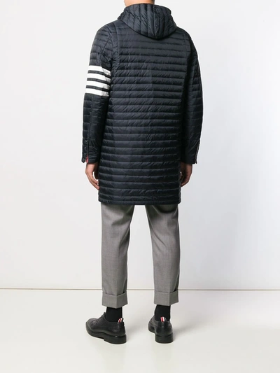 Shop Thom Browne 4-bar Padded Coat In Blue