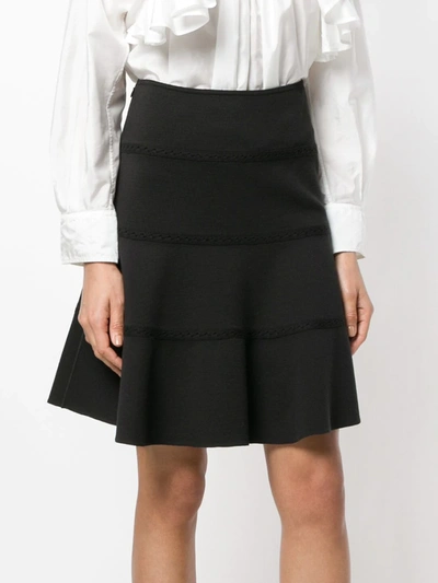 Pre-owned Alaïa Skate Lace Detail Skirt In Black