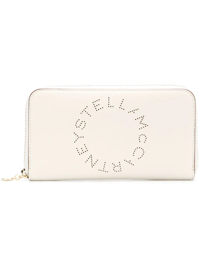 Shop Stella Mccartney Perforated Logo Wallet In White