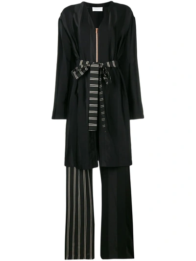Shop Esteban Cortazar Robe-like Long Playsuit In Black